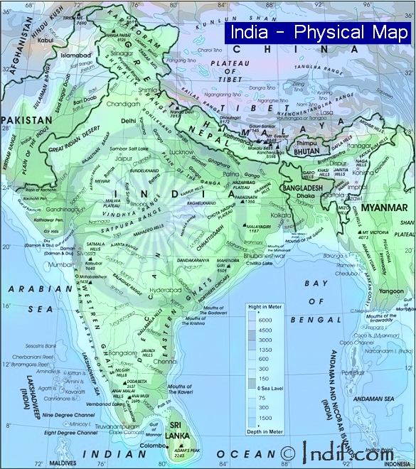 Map of India ~ Political Map of India | Physcical Map of India| Outline