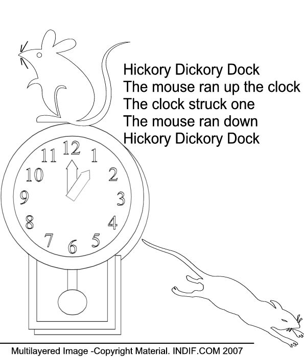 Hickory Dickory Coloring Page