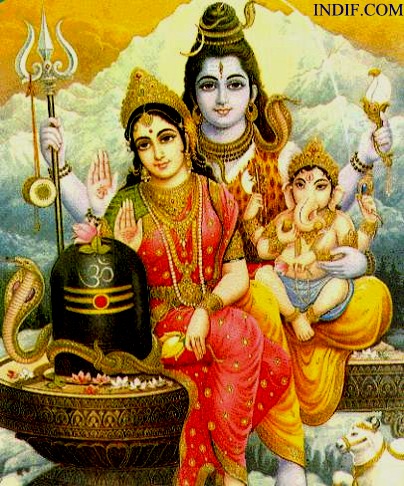 Lord Shiva Parvati  Ganesha and Shivlinga