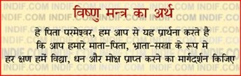 Meaning of Vishnu Mantra in hindi