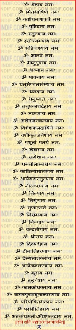 108 Names of Shani Dev