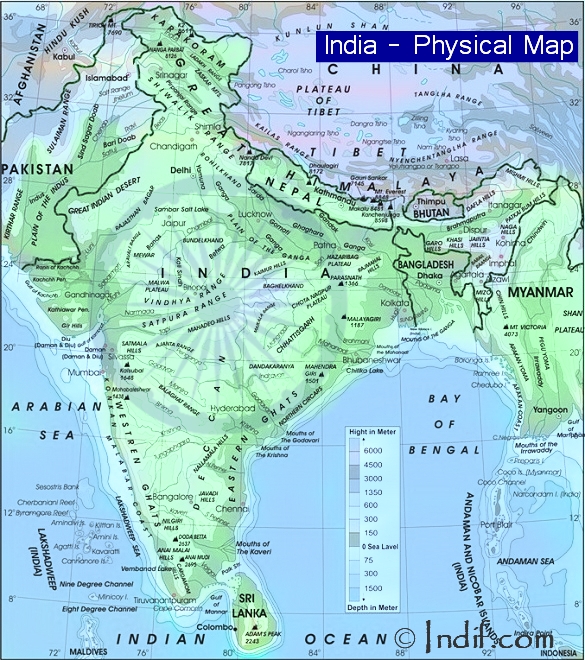Physical Map In Hindi Map Of India ~ Political Map Of India | Physcical Map Of India| Outline Map  Of India