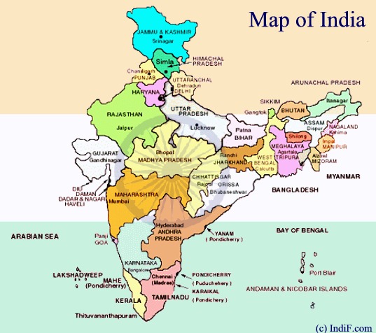 Map of India ~ Political Map of India | Physcical Map of India| Outline ...