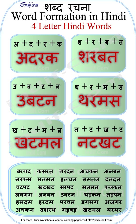 Read Hindi - 4 letter words